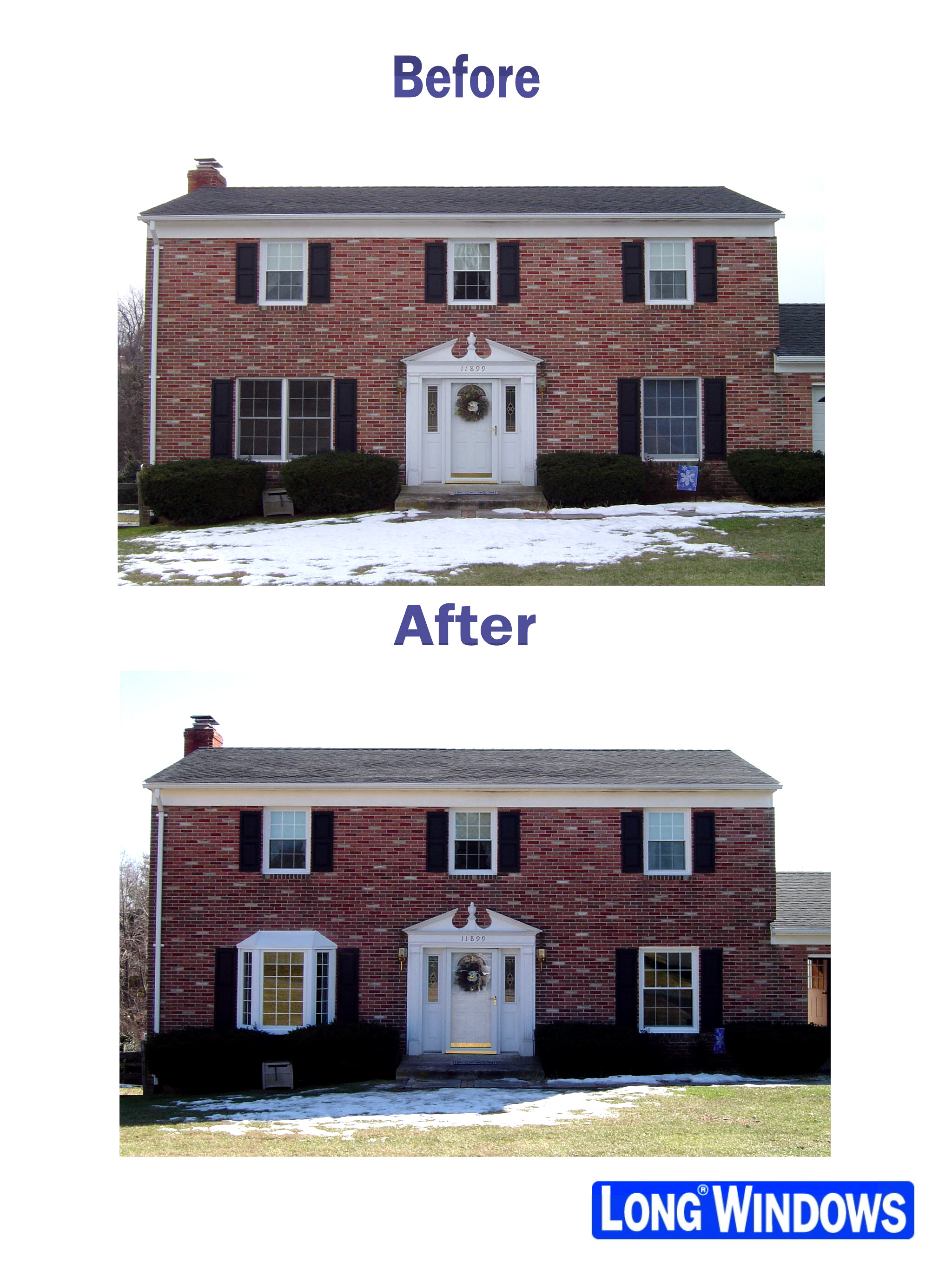 Window design before and after.