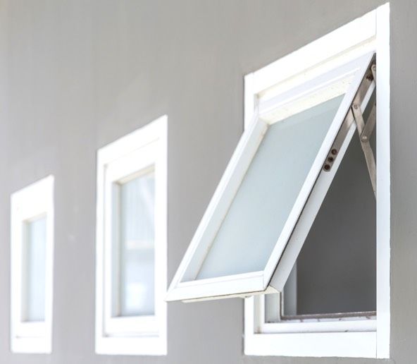 Awning windows on a house