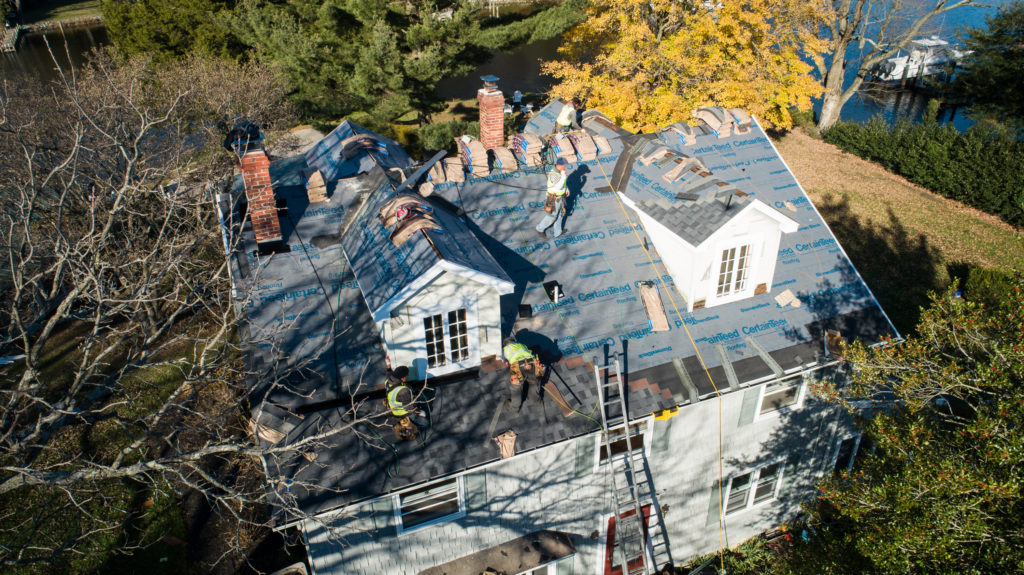 Replacing a roof on a house